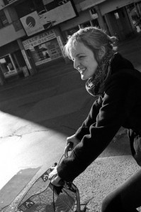 Angelika mit Fahrrad